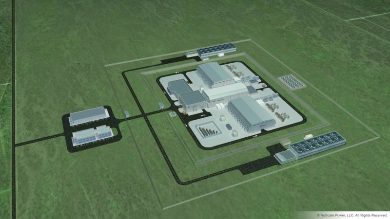 A mock-up of a small modular reactor plant