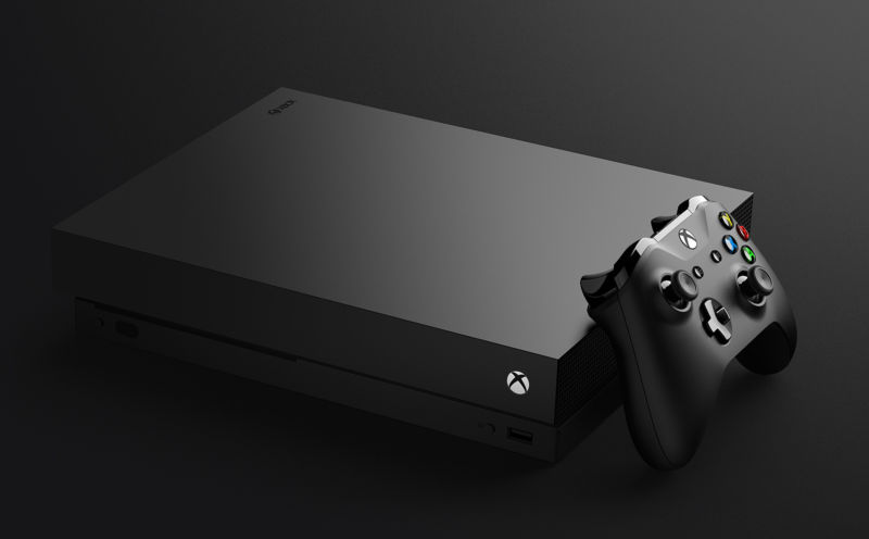 Xbox One X. But what good is a monolithic box without some software to test on it?