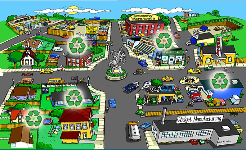 A shot from the EPA's <em>Recycle City Challenge.</em> Not shown: The <em>Yoshi's Island DS</em> music that played in the background of the game.