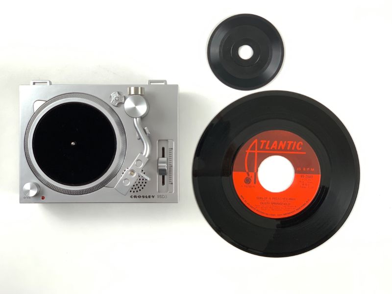 This tiny turntable will be released, along with eight 3” singles from Epitaph Records and Third Man Records on April 13, 2019, aka Record Store Day.