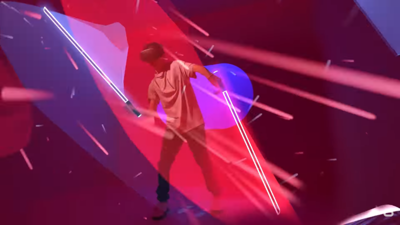 <em>Beat Saber</em> on Oculus Quest is real, and it's pretty great in action.