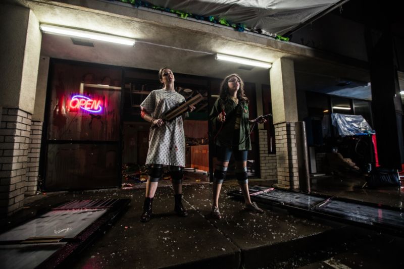 Sara (Mary Nepi) and Hayley (Gabrielle Elyse) team up to save their Arizona town from an alien invasion in <em>Snatchers.</em>