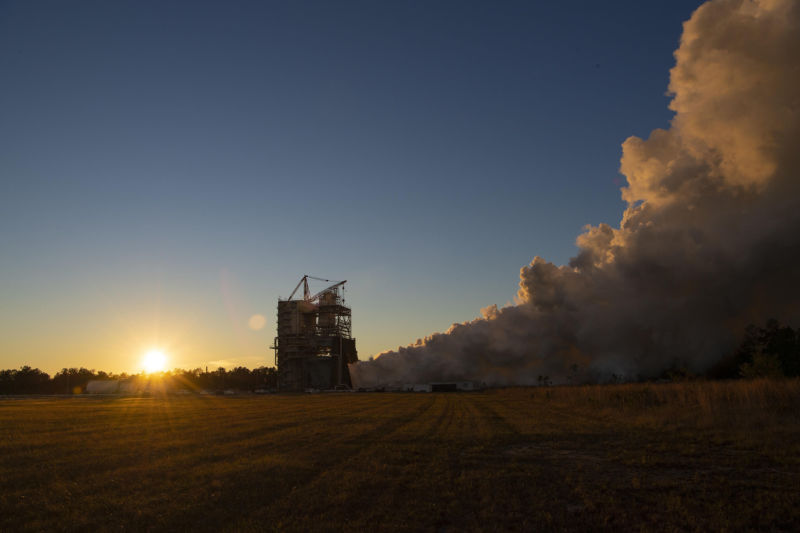 NASA conducts a full-power, full-duration 650-second RS-25 engine test on the A-1 Test Stand at Stennis Space Center.