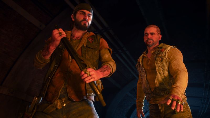 Your hopes for a lengthy, charisma-filled biker romp in <em>Days Gone</em> should be tempered for many reasons. One of them is the fact that main character Deacon (left) doesn't interact nearly as much with his buddy Boozer as we'd originally hoped.