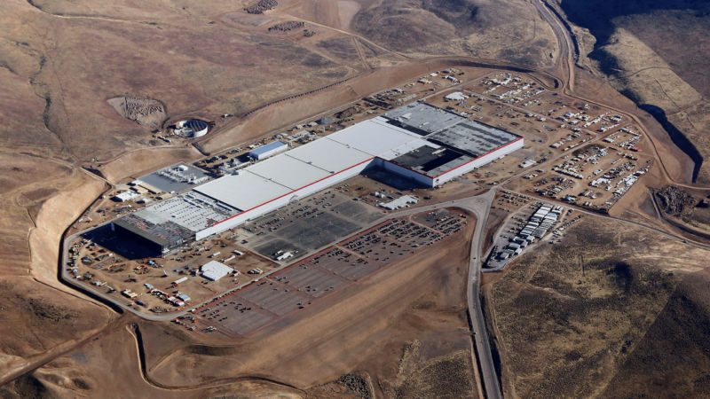The Gigafactory in Sparks, Nevada, as seen in 2017.