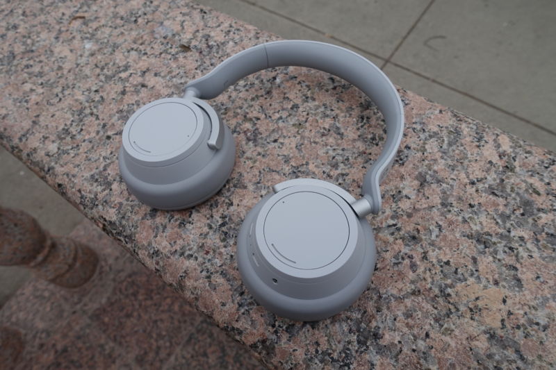 Microsoft's Surface Headphones. Its on-device dial controls are great. Battery life and noise-cancelling, not so much, for the price.