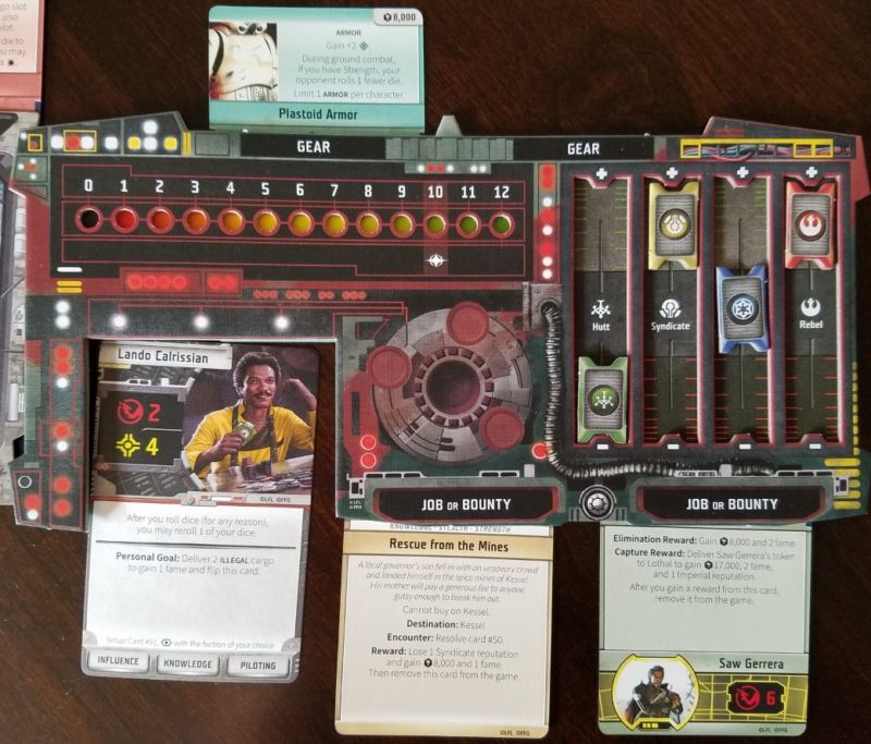 The game's player board.