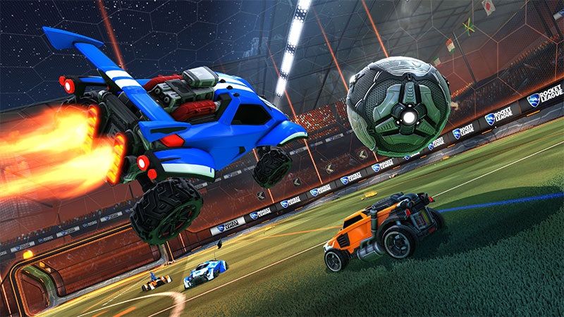 The blue car represents Psyonix leaping over Steam's... orange car? Look, it's a loose metaphor. Work with me here, people.