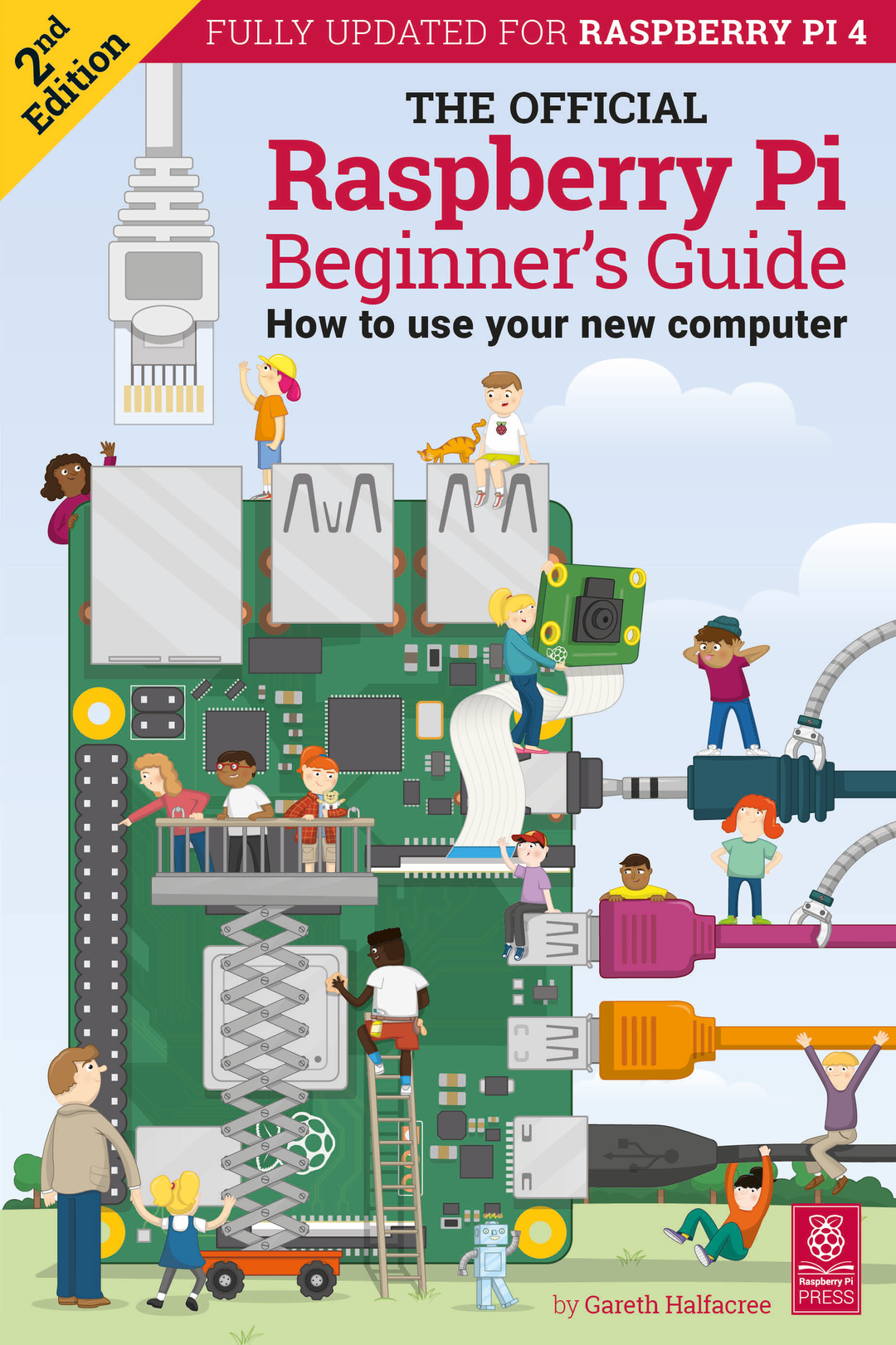 A picture of the front cover of the Raspberry Pi Beginner's Guide version two