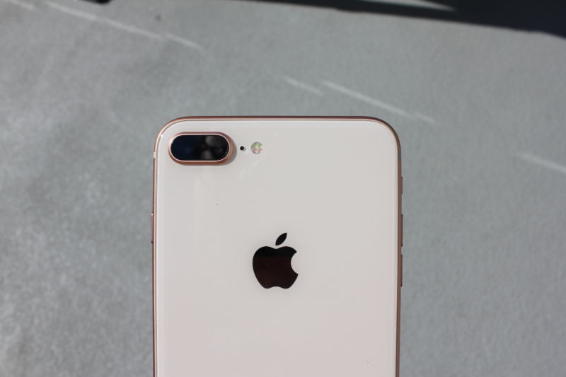 The iPhone 8 Plus has a dual-camera setup.