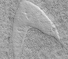 NASA Orbiters Finds Star Trek Logo Shaped Dune On Mars Surface