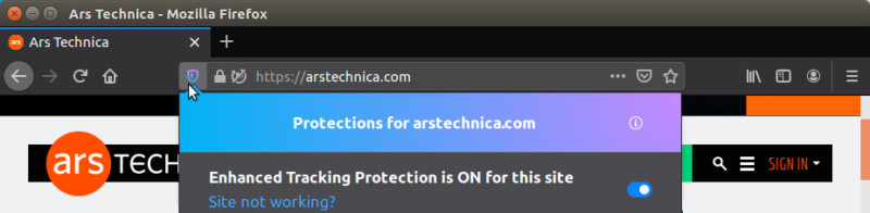 The bold color choices in the blocking dialog on Firefox 70 Beta make it clear that Mozilla wants users to really <em>look</em> at it.