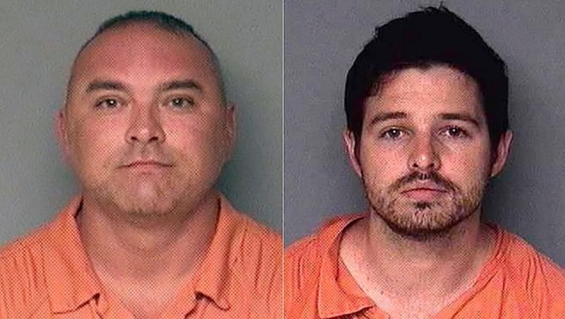 Mug shots of Gary De Mercurio, left, and Justin Wynn.