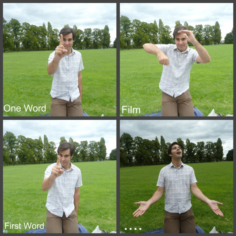 Kids playing charades develop core features of language