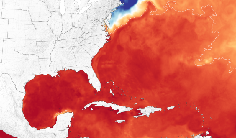 Highly stylized map of the US East Coast.