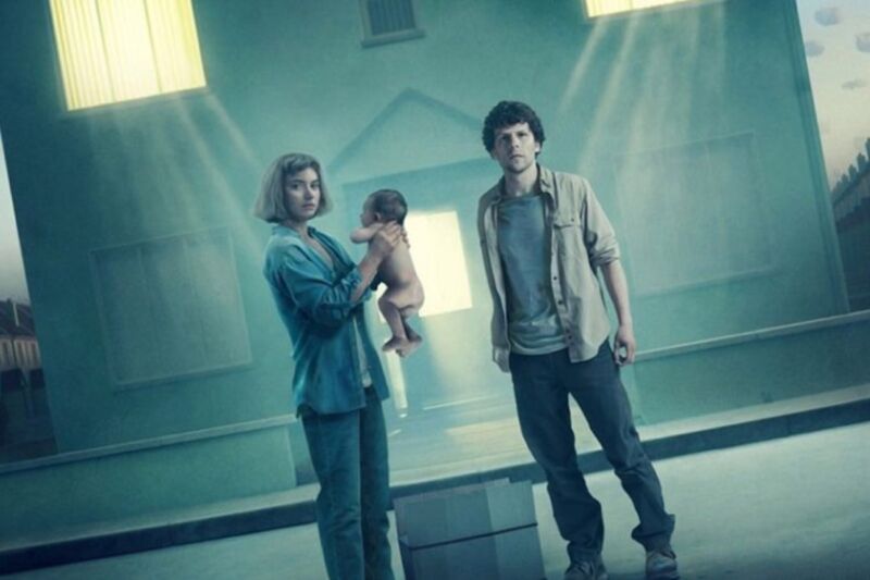 Imogen Poots and Jesse Eisenberg star in <em>Vivarium</em>.