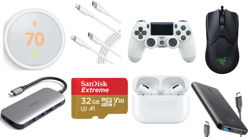 A collage of software and devices for sale.