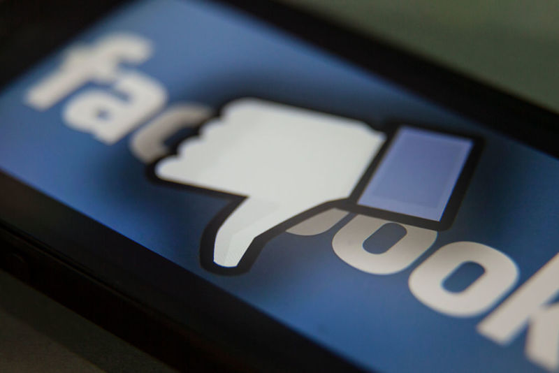 A Facebook logo and