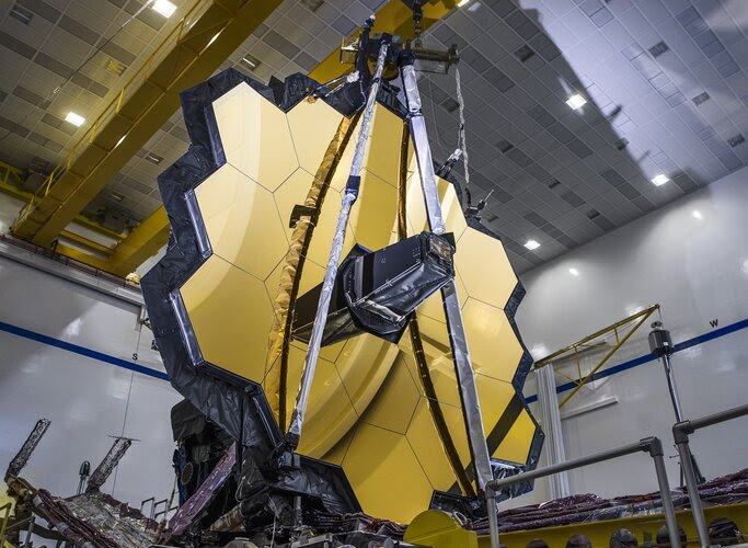 A good-sized spacecraft under construction.
