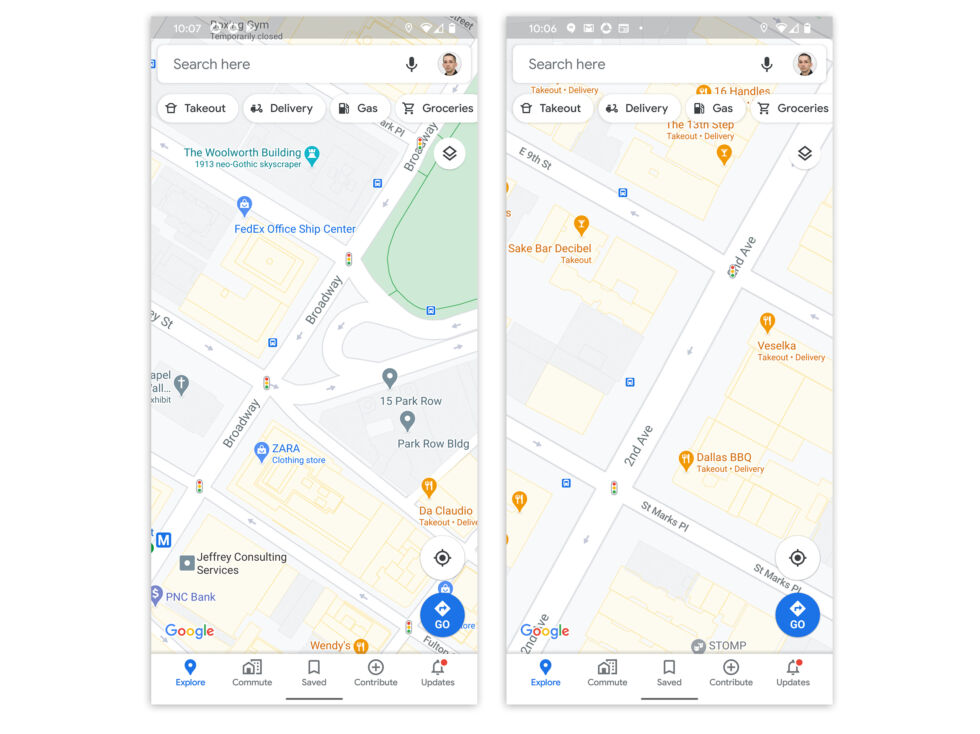 Look closely and you'll see traffic light icons in the middle of each intersection.