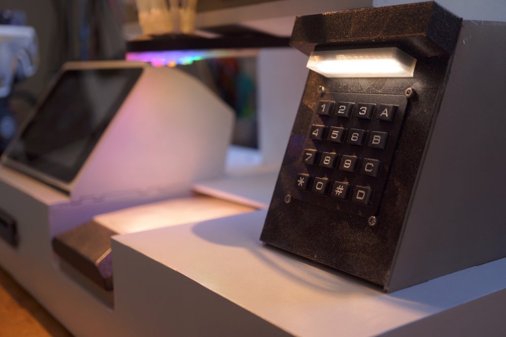 close up of the black keypad