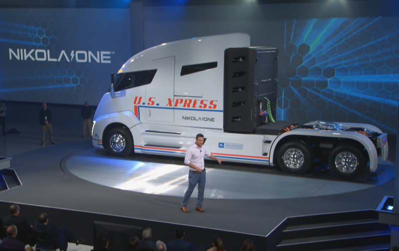 Nikola Chairman Trevor Milton unveils the Nikola One truck in December 2016.