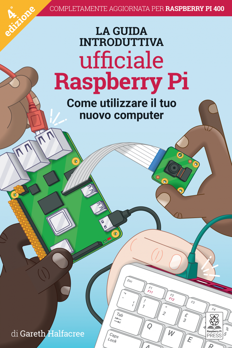 The cover of Raspberry Pi Beginner's Guide Italian edition
