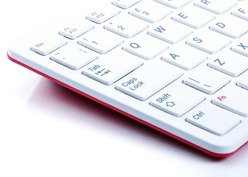A close up of the left-hand keys of the Raspberry Pi 400