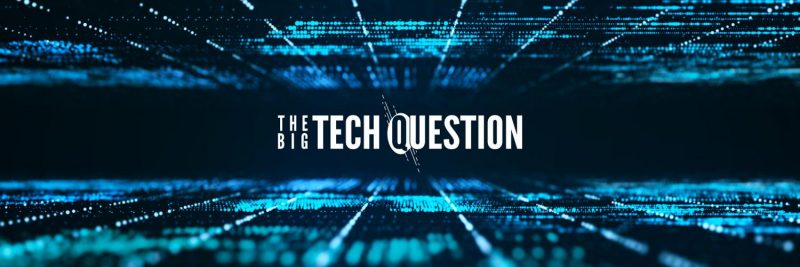 Logo for the big tech question website