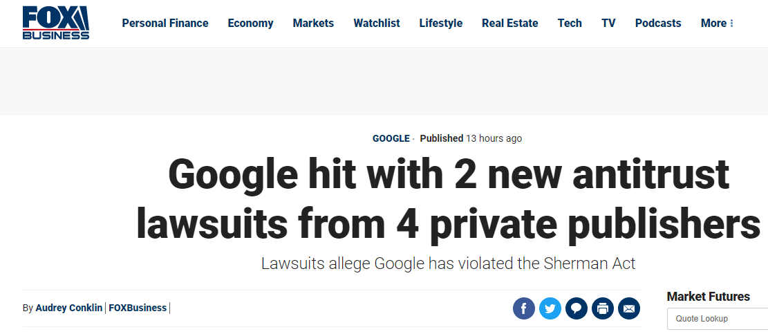 Screenshot from Fox Business