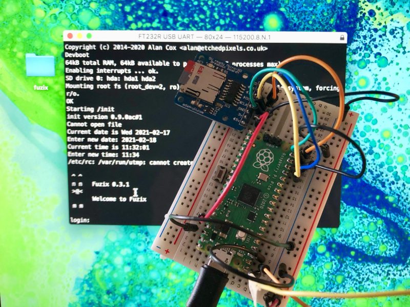 FUZIX running on Raspberry Pi Pico
