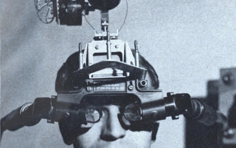 The "Sword of Damocles" head-mounted display, the original augmented reality headset, circa 1968. Augmented reality has gotten a lot more mobile in the past decade.