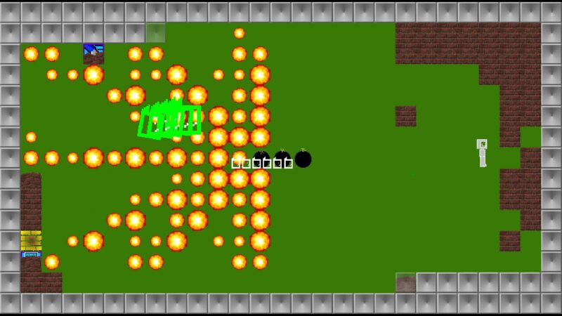 A series of ultrabombs blowing up a snake.