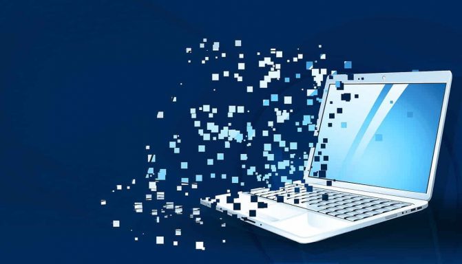 laptop blue background design color technology