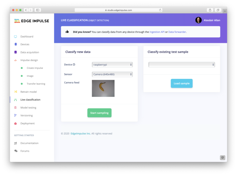 Live classification to test your model