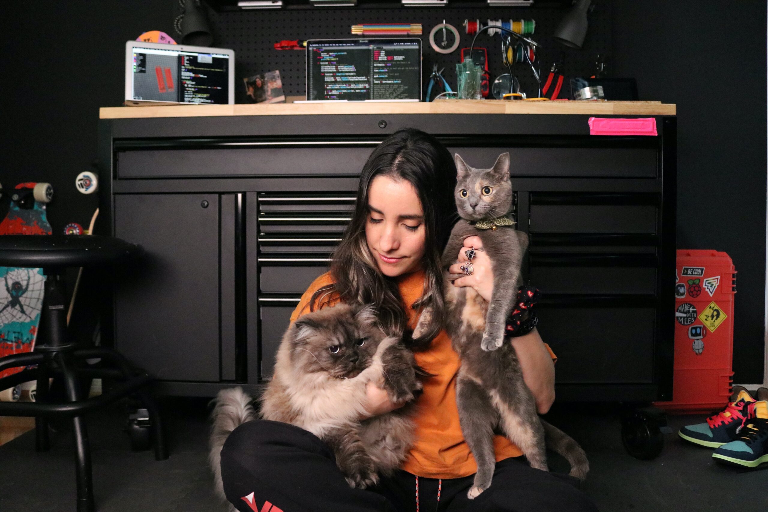 Estefannie with her cats