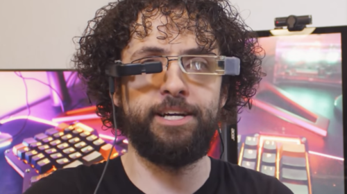 maker wearing the headgear