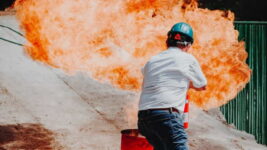 control fire explosion with extinguishers