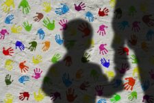 silhouette man child shadow hand holding hands