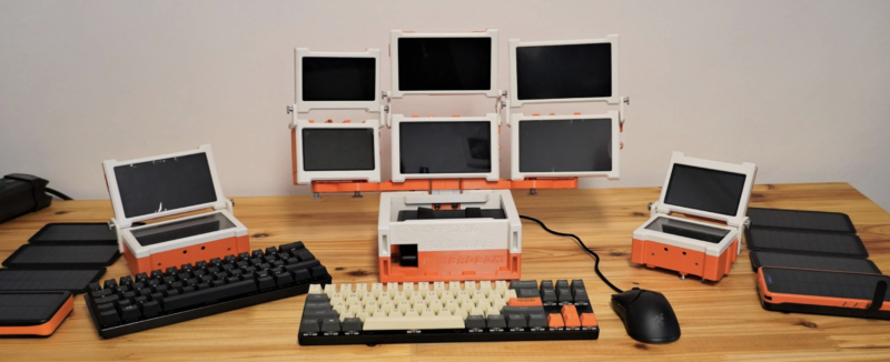 cyberdecks on a desk