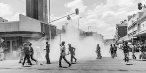 smoke street protest violence south africa