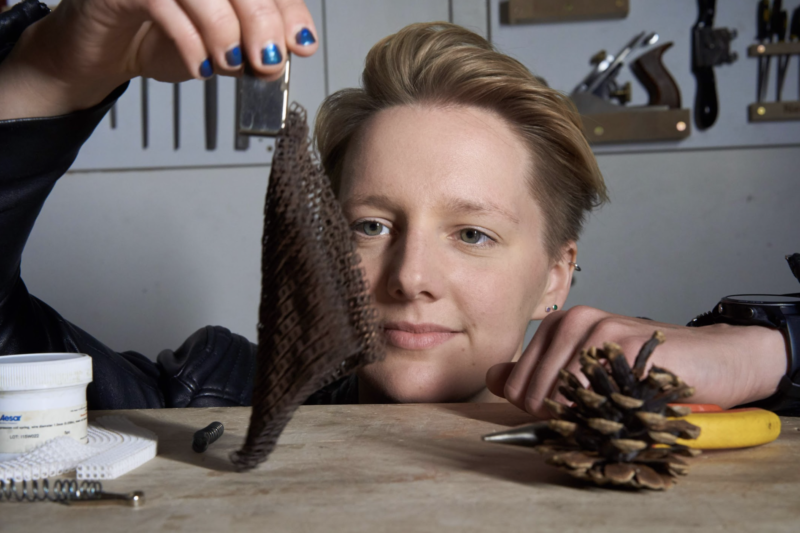 anna ploszajski with woollen materials