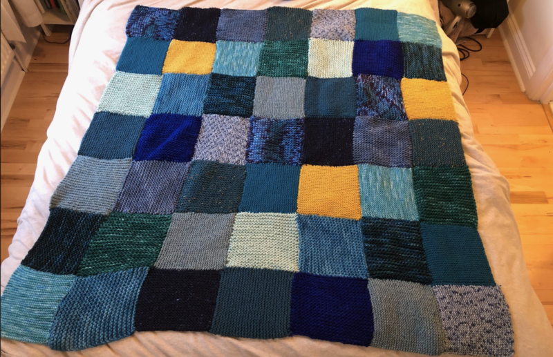 anna ploszajski made a blanket from wool materials