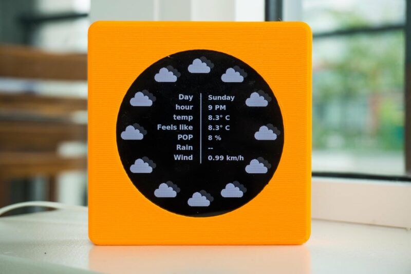 Weather details view of the weatherclock digital-analogue clock project.