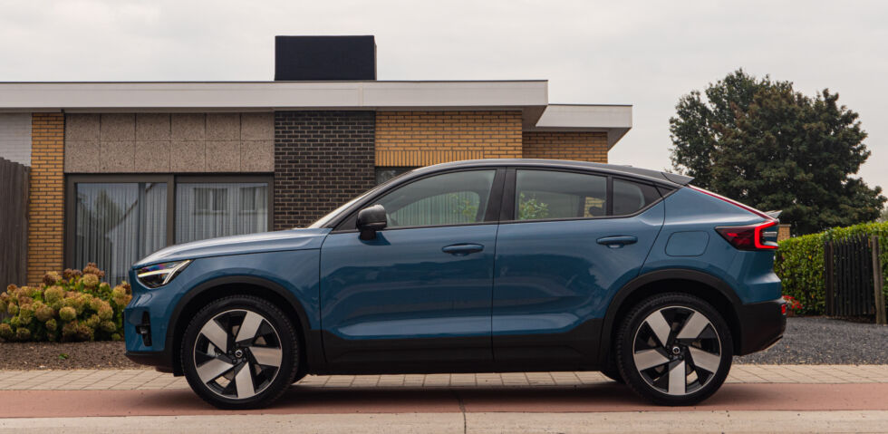 Volvo says the C40 Recharge has used a different sheet metal in the XC40 Recharge from the A pillars back. It's hard to miss the change at the rear.