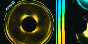 A custom built computer with AMD processor