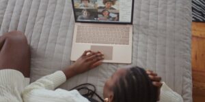 electronics human furniture monitor virtual meeting