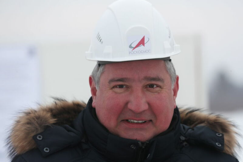 Roscosmos head Dmitry Rogozin visits the construction site for the launch pad for the rocket boosters of the Angara family, at the Vostochny Cosmodrome.