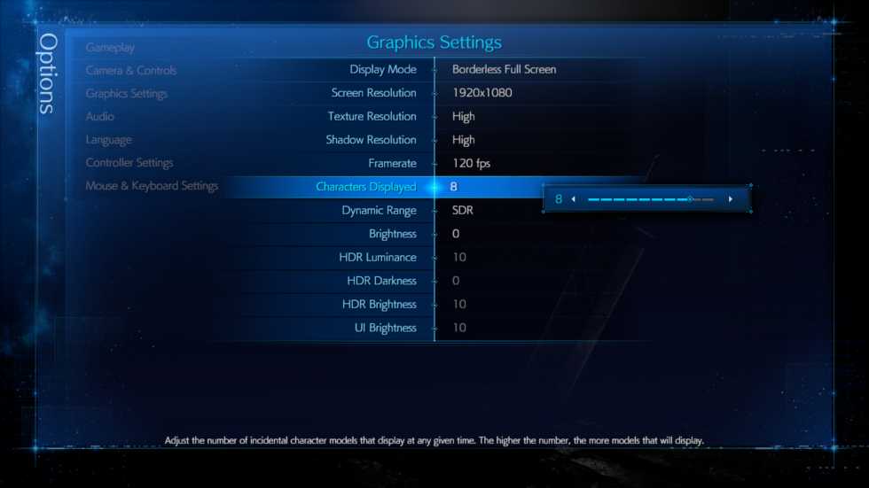 You might think that this is the first of multiple graphics settings menus in <em>FFVIIR</em>'s PC version. Nope. This is it.