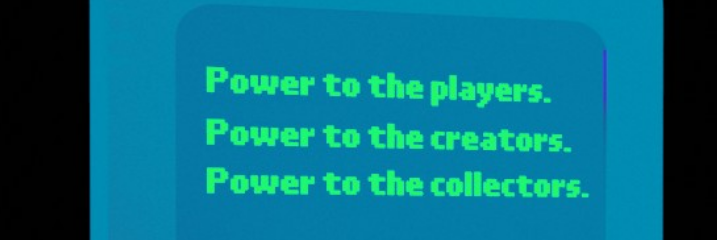 Gamestop promotional image reads Power to the players, creators, and collectors.